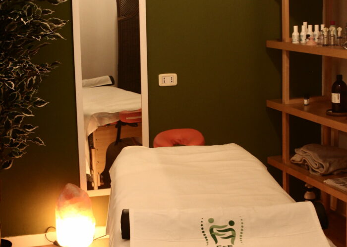 Cabina massaggio con lampada di sale